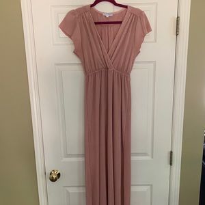 Baltic born “athena” coral maxi dress